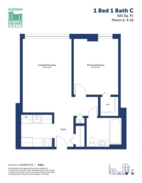 this floor plan is an illustration of our 1 bed 1 bath c floor plan